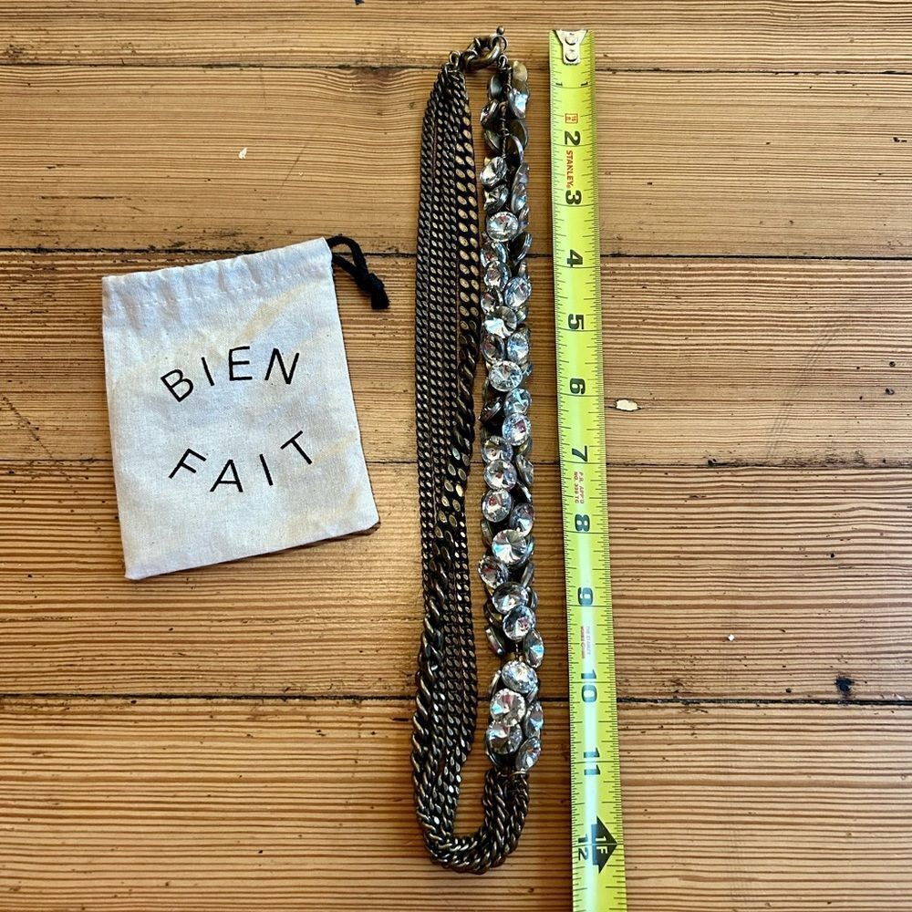Madewell crystal, curb chain asymmetrical necklace. - Picture 8 of 10